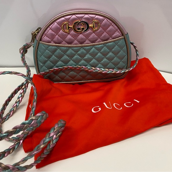 NWT Gucci Trapuntata Colorblock Metallic Leather quilted Mini Bag crossbody - Picture 2 of 16
